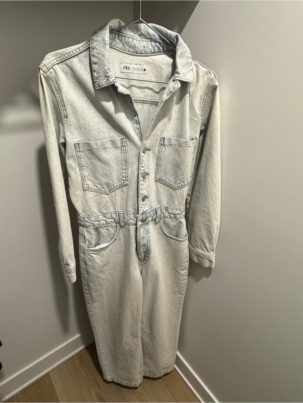Zara Light Wash Denim Jumpsuit - Picture 2 of 2